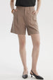 Short Mujer Sastrero Viscosa Pinzas Delanteras Beige