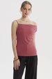 Polera mujer malva de pabilo con escote asimétrico lisa sin estampa ideal para un look fresco y moderno