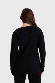 Sweater Mujer Listado Negro