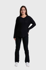 Sweater Mujer Listado Negro