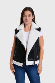 Chaqueta Mujer Efecto Cuero Bonded Negro