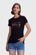 Polera Mujer Estamado Con Aplicación Negro / Fucsia