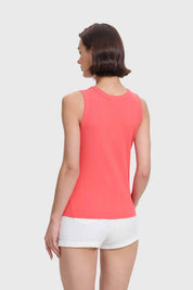 Polera Mujer Aplicación Tachas Coral