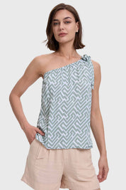 Blusa Mujer Pabilo Ancho Verde Musgo