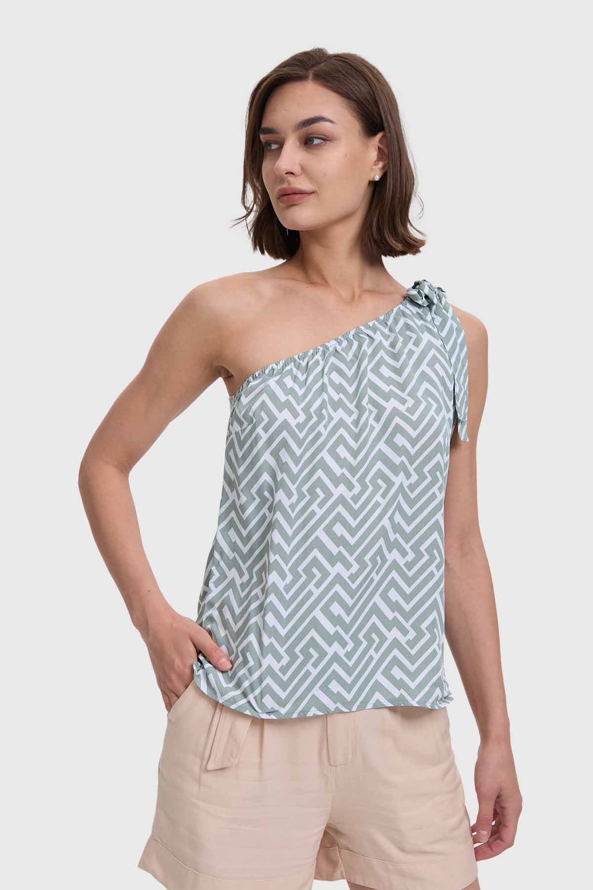 Blusa Mujer Pabilo Ancho Verde Musgo