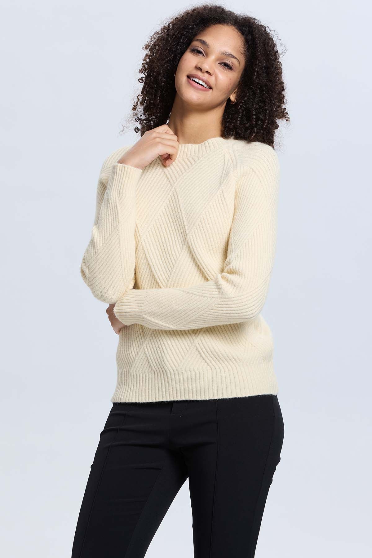 Sweater Mujer Textura Beige