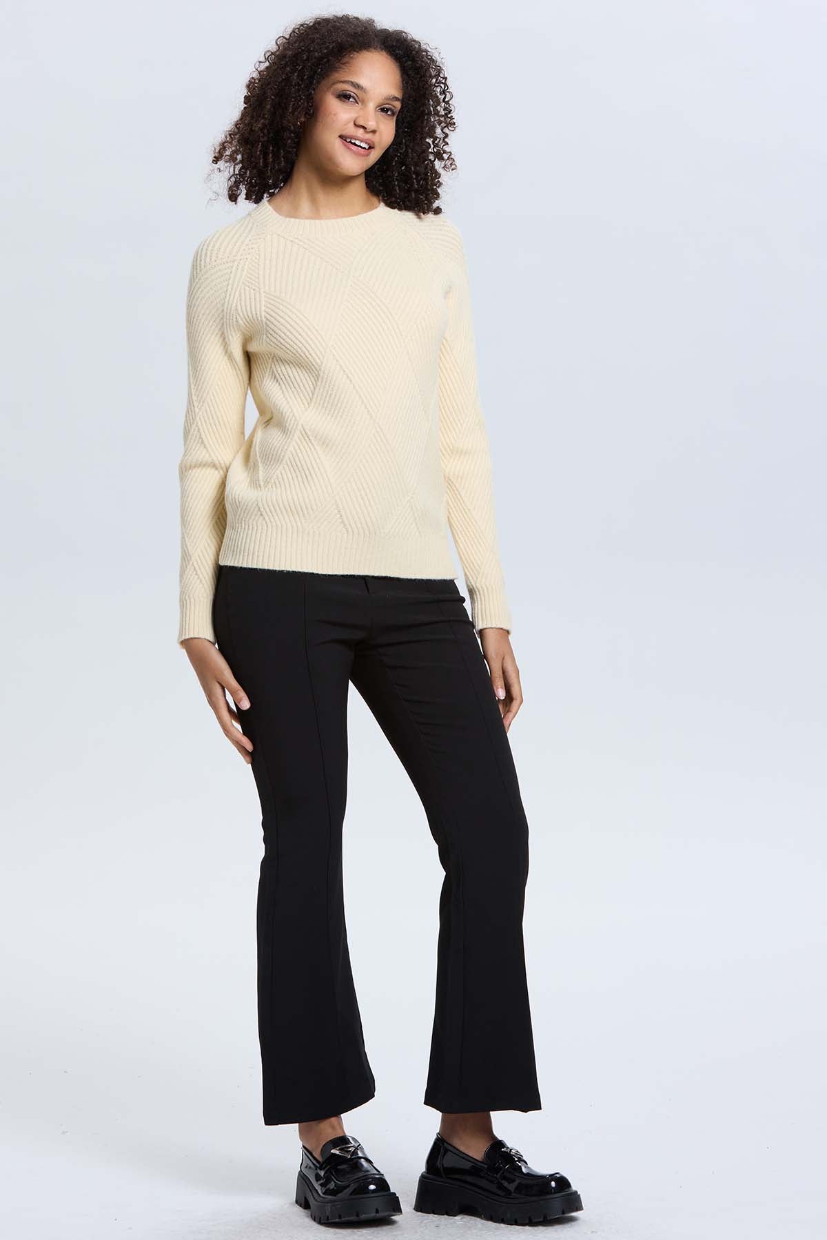 Sweater Mujer Textura Beige