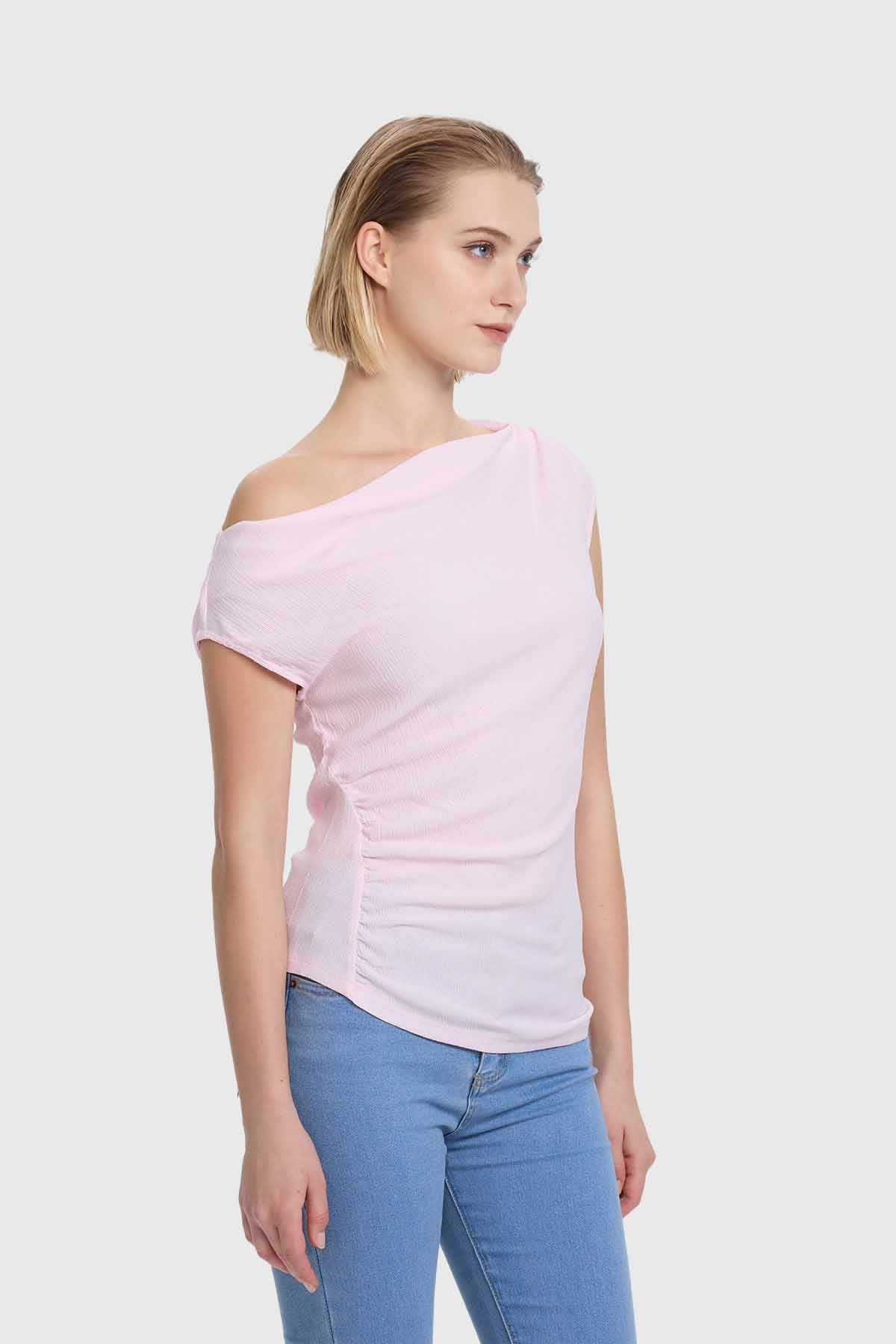 Polera Mujer Asimétrico Rosado
