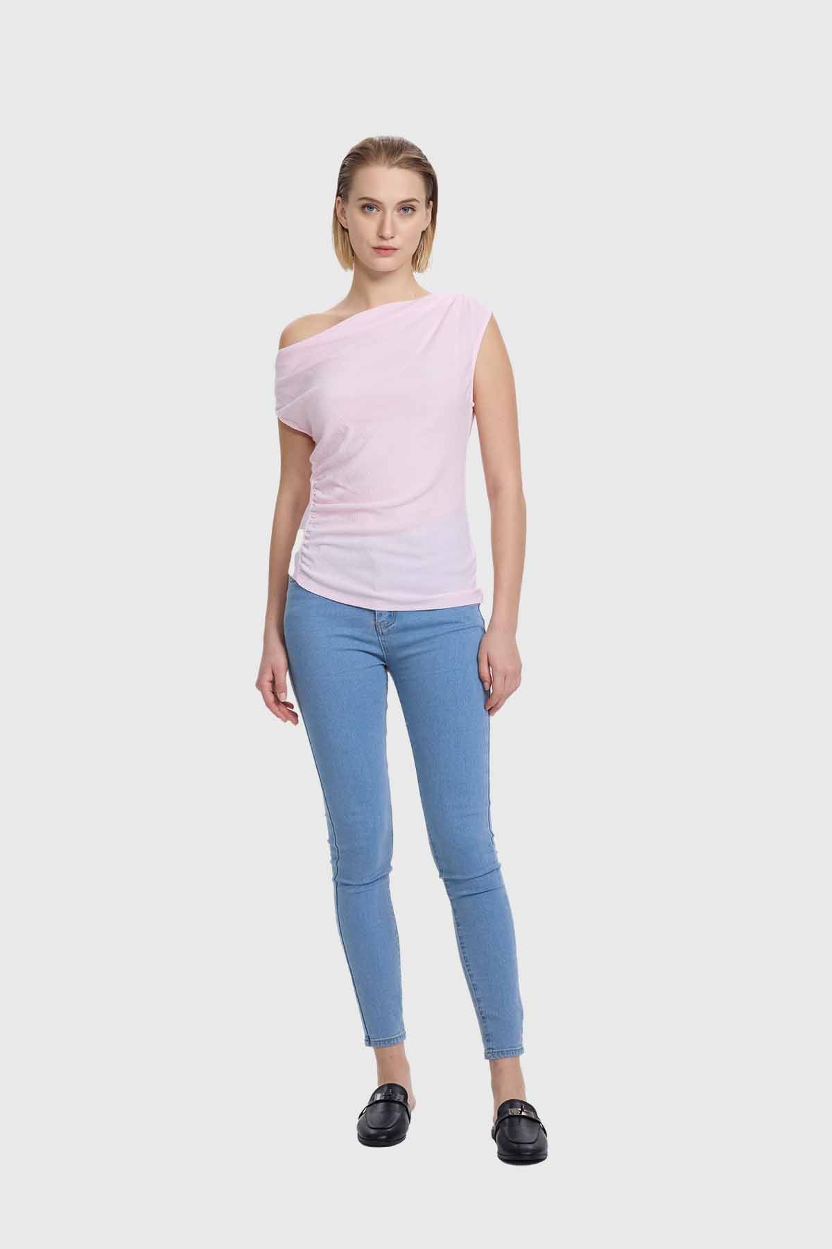 Polera Mujer Asimétrico Rosado