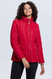 Parka Mujer Aplicación Hebilla Corta Rojo