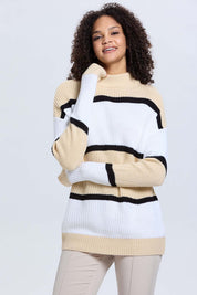 Sweater Mujer Bloques Beigev