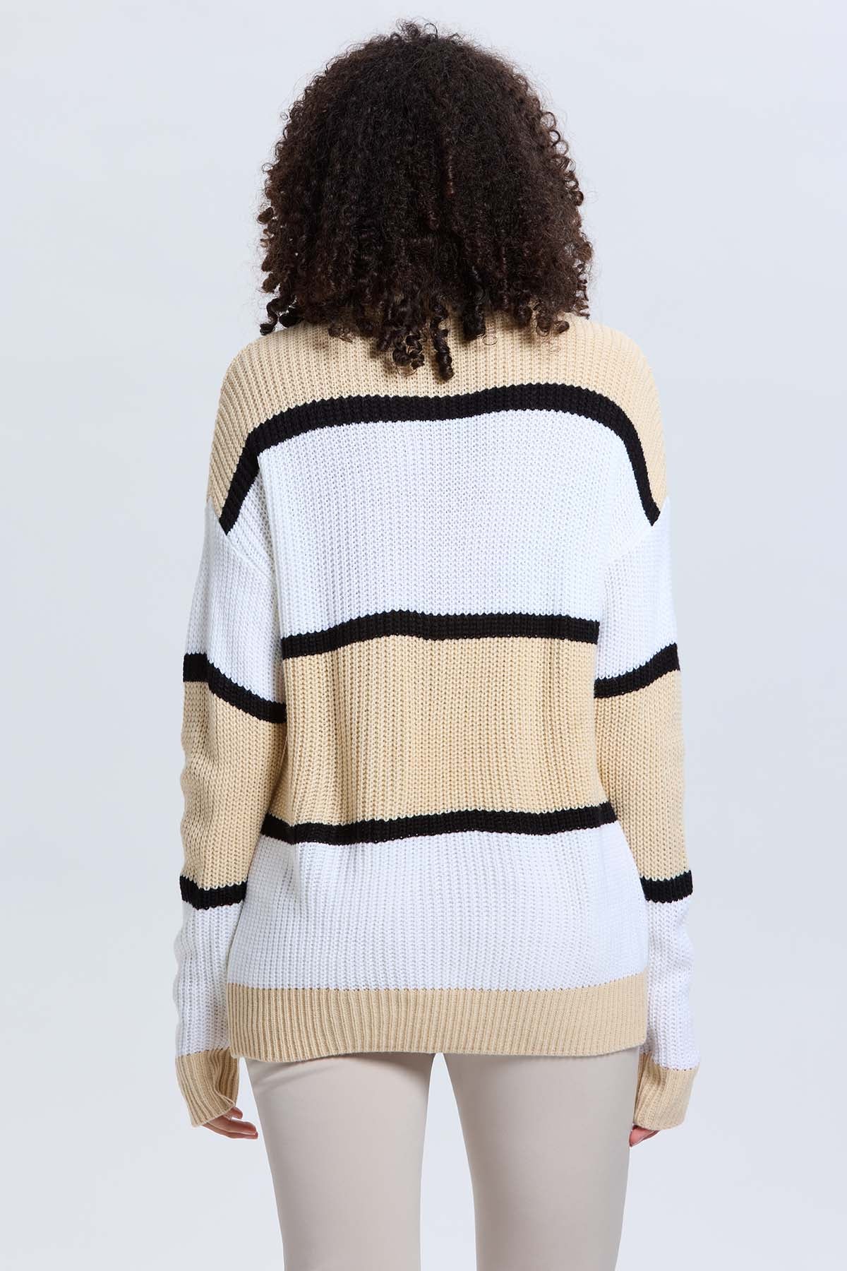 Sweater Mujer Bloques Beigev