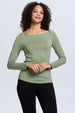 Polera Mujer Escote Recto Verde