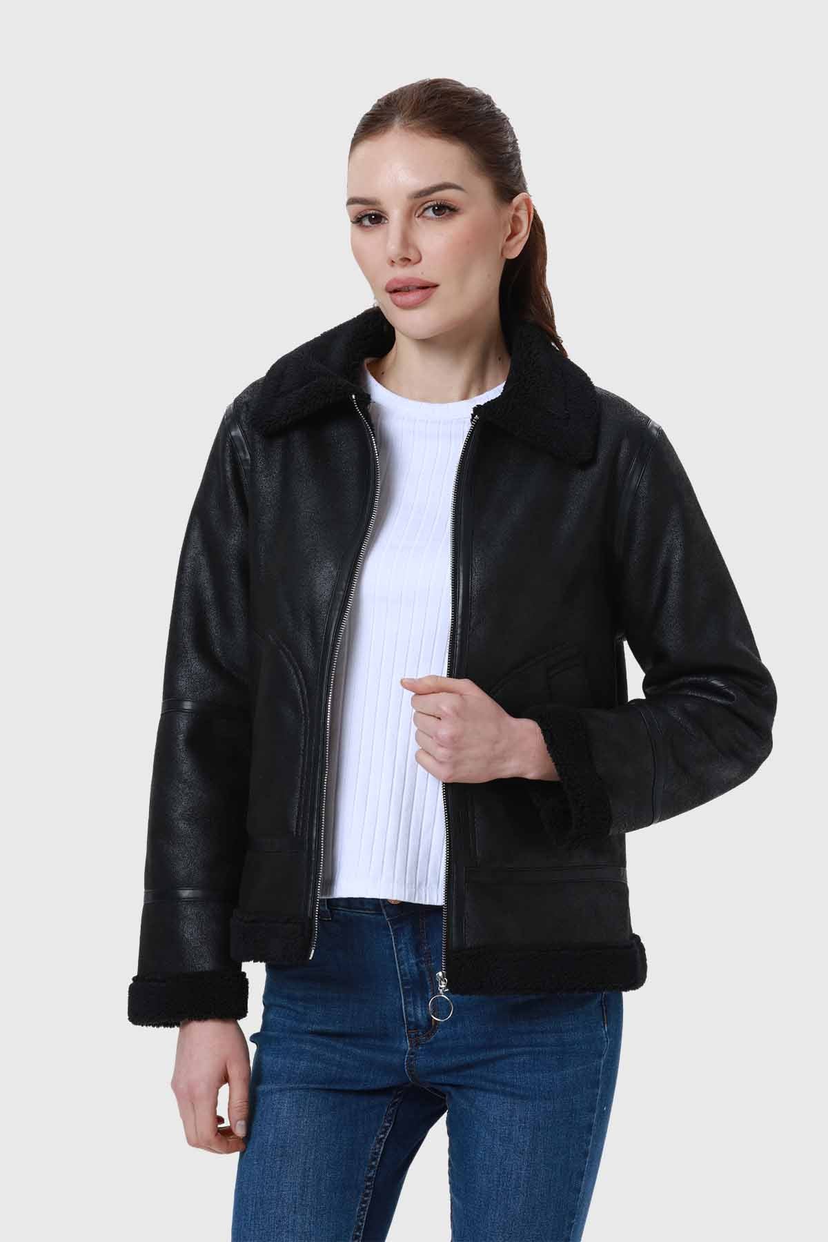 Chaqueta Mujer Aviador Negro