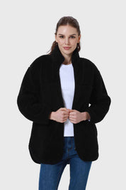 Polar Mujer Tipo Chaqueta Bolsillo Negro