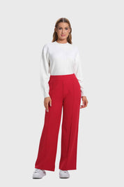 Pantalón Mujer Pretina Elasticada Rojo