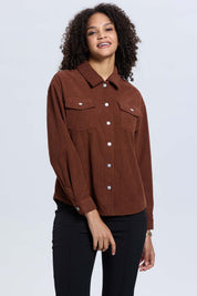 Chaqueta Mujer Cotelé Cafe