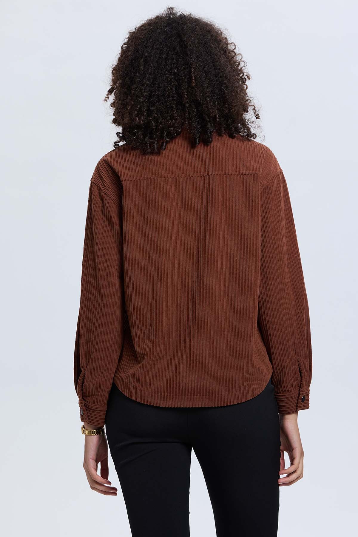 Chaqueta Mujer Cotelé Cafe