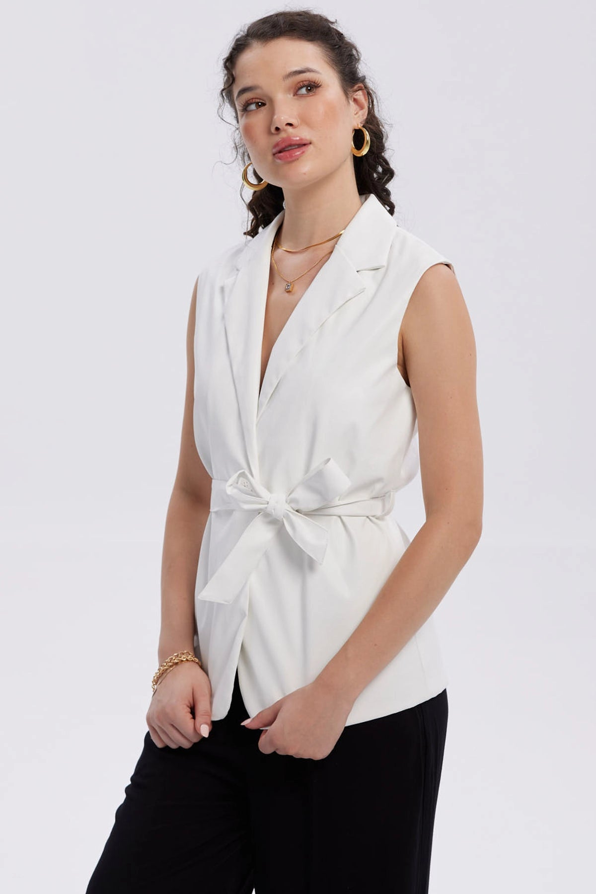 Chaqueta Mujer Efecto Cuero Lisa Crudo