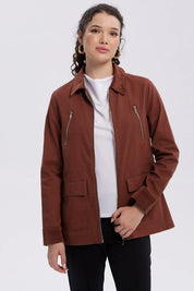Chaqueta Mujer Gabardina Cafe