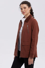 Chaqueta Mujer Gabardina Cafe