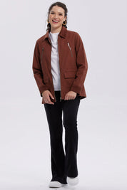 Chaqueta Mujer Gabardina Cafe