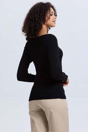 Sweater Mujer Liso Negro