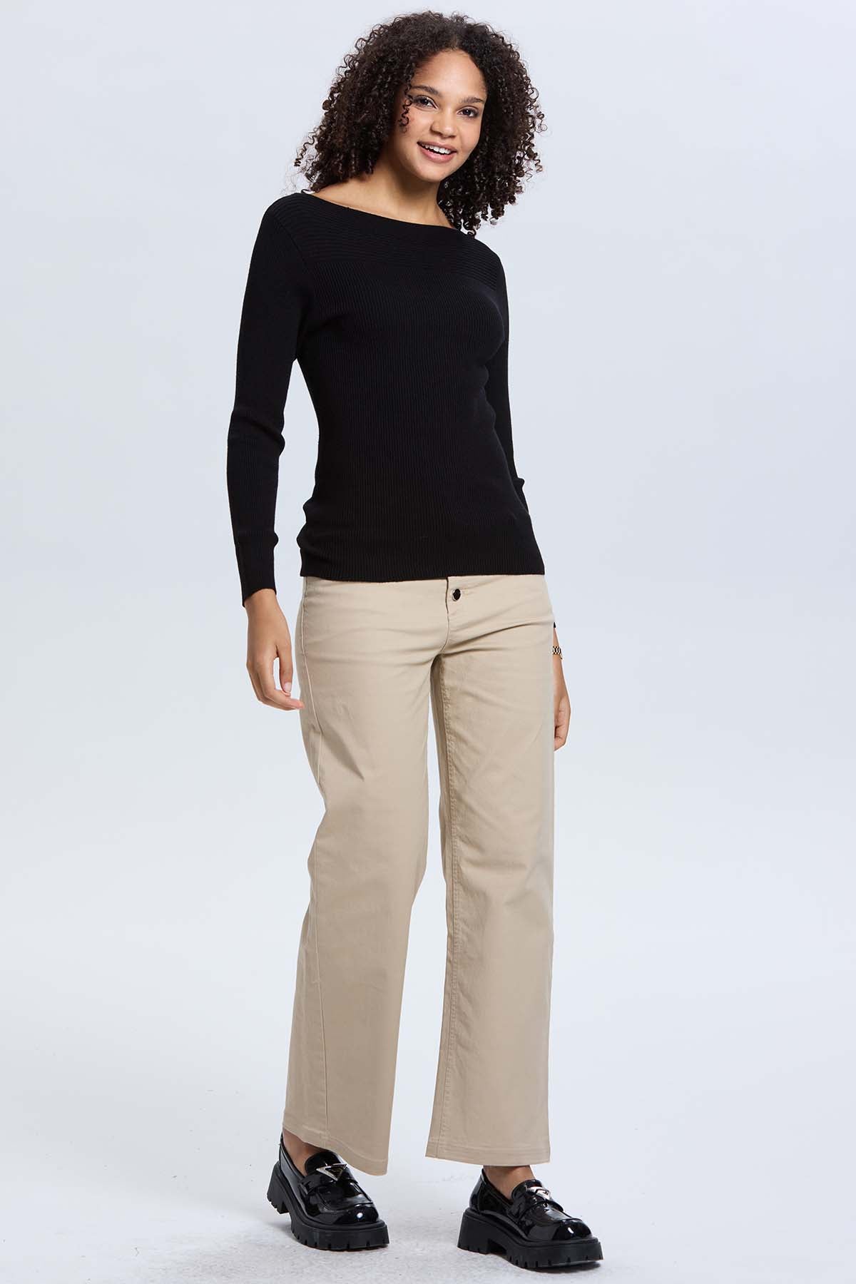 Sweater Mujer Liso Negro