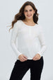 Polera Mujer Botón Rib lisa Crudo