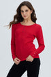Polera Mujer Botón Rib lisa Rojo Oscuro