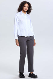 Blusa Mujer Satinada Abotonada Blanco