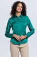 Blusa Mujer Satinada Abotonada Verde