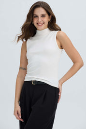Polera Mujer Rib Crudo