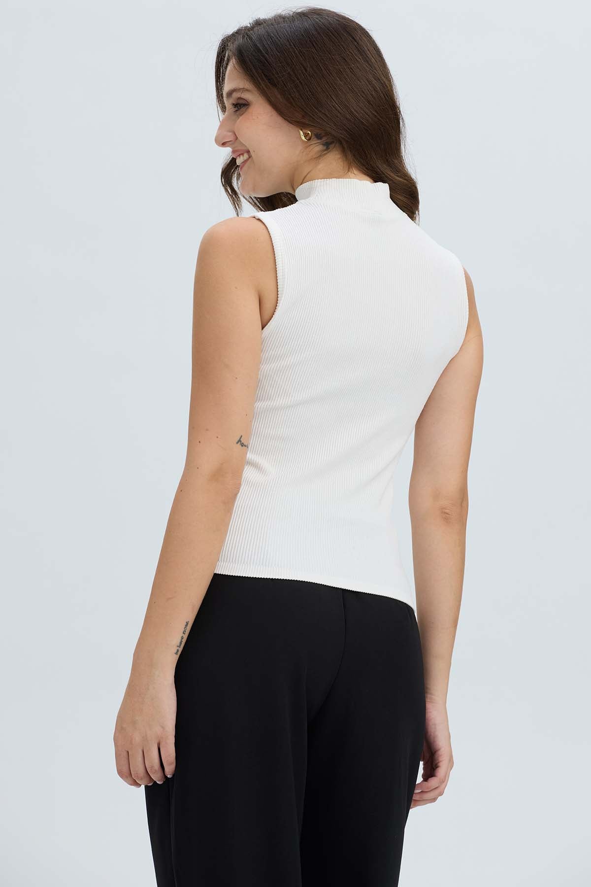 Polera Mujer Rib Crudo