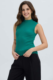 Polera Mujer Rib Verde
