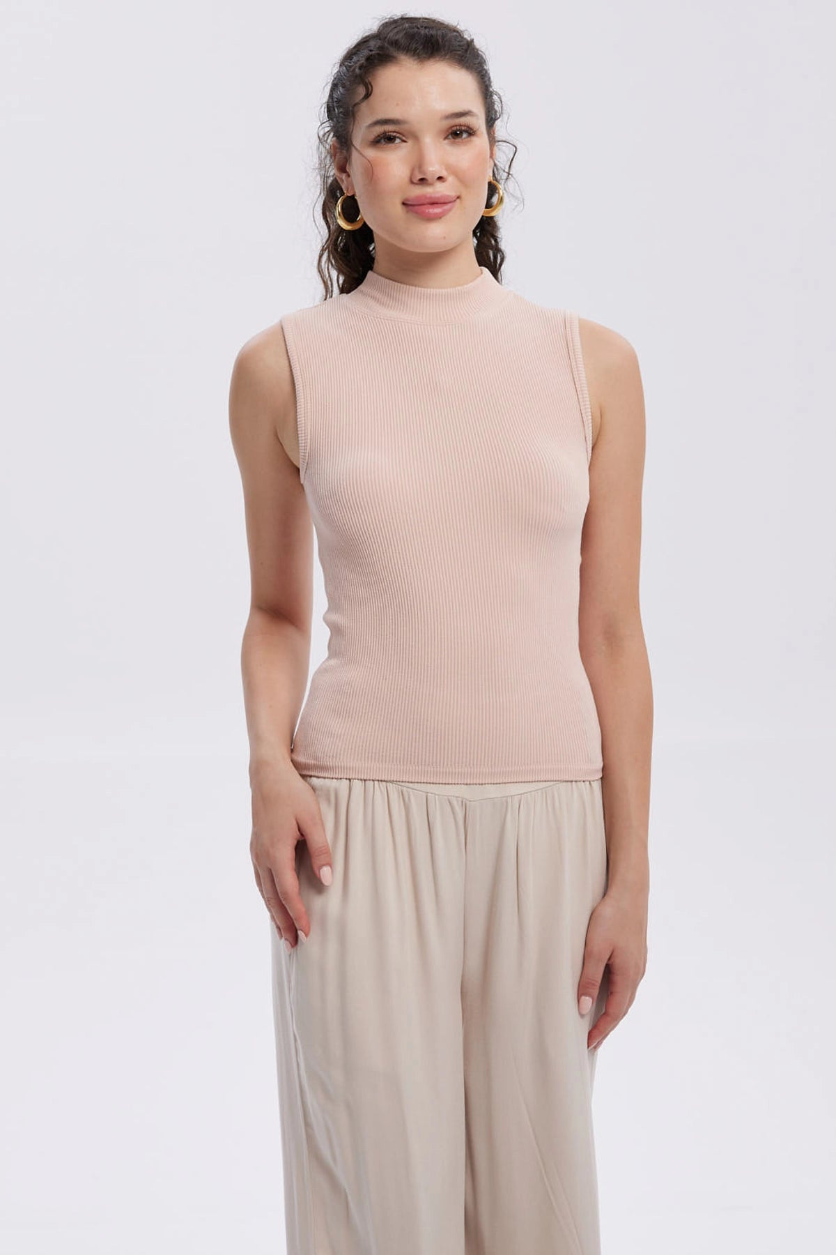 Polera Mujer Rib Palo Rosa