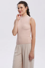 Polera Mujer Rib Palo Rosa