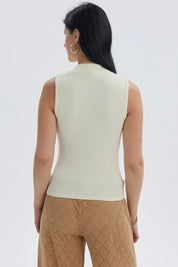 Polera Mujer Rib Crema