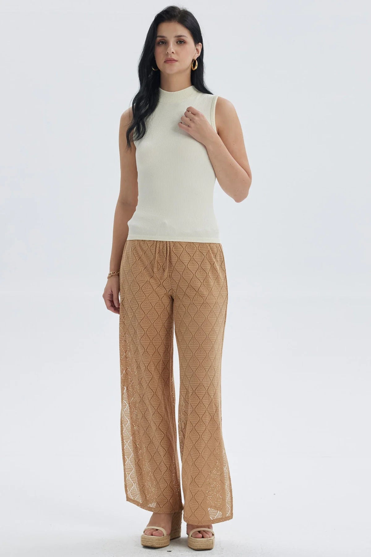 Polera Mujer Rib Crema