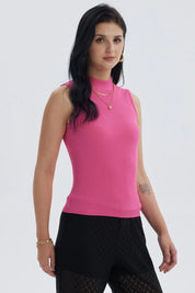 Polera Mujer Rib Fucsia