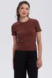 Polera Mujer Rib Crop Lisa Café