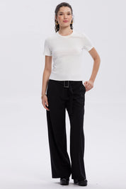Polera Mujer Rib Crop Lisa Crudo