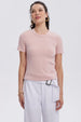 Polera Mujer Rib Crop Lisa Palo Rosa