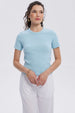 Polera Mujer Rib Crop Lisa Celeste