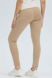 Calza Mujer Pretina Elasticada Beige