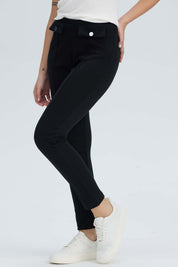 Calza Mujer Pretina Elasticada Negro