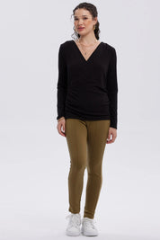 Calza Mujer Pretina Elasticada Verde Militar