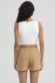 Polera Mujer Lisa Doble Capa Blanco