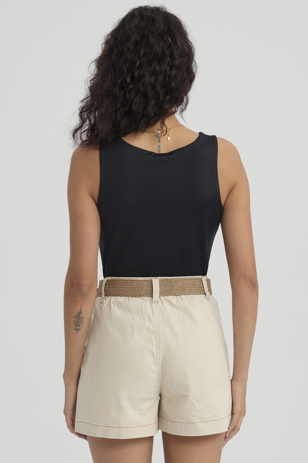 Polera Mujer Lisa Doble Capa Negro