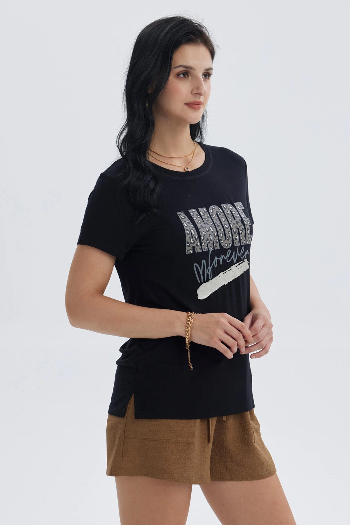 Polera Mujer Print Negro